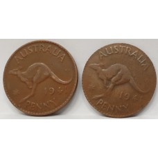 AUSTRALIA 1941 . ONE 1 PENNY . ERROR . THIN PLANCHET . NO RIM